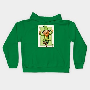 Leprechaun Shamrock Card St Paddys Day Festival Kids Hoodie